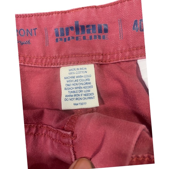 Urban Pipeline Mens 40‎ Red Casual Chino Shorts Cotton Blend Flat Front - Picture 3 of 6